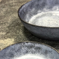 organically shaped grey bowls for pasta