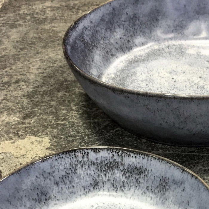 organically shaped grey bowls for pasta