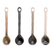 set of 4 ceramic tea spoons