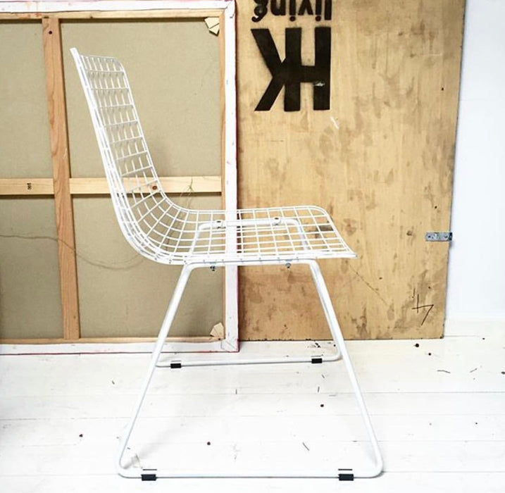 Metal wire side chair - white