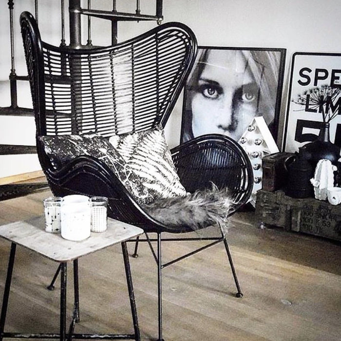 black rattan egg chair by HKliving