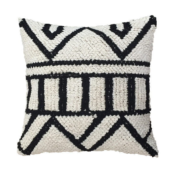 hand knotted cushion black and white hk living usa