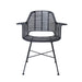 rattan tube chair with arm rests black 