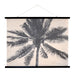school chart palm printed on cotton black wood