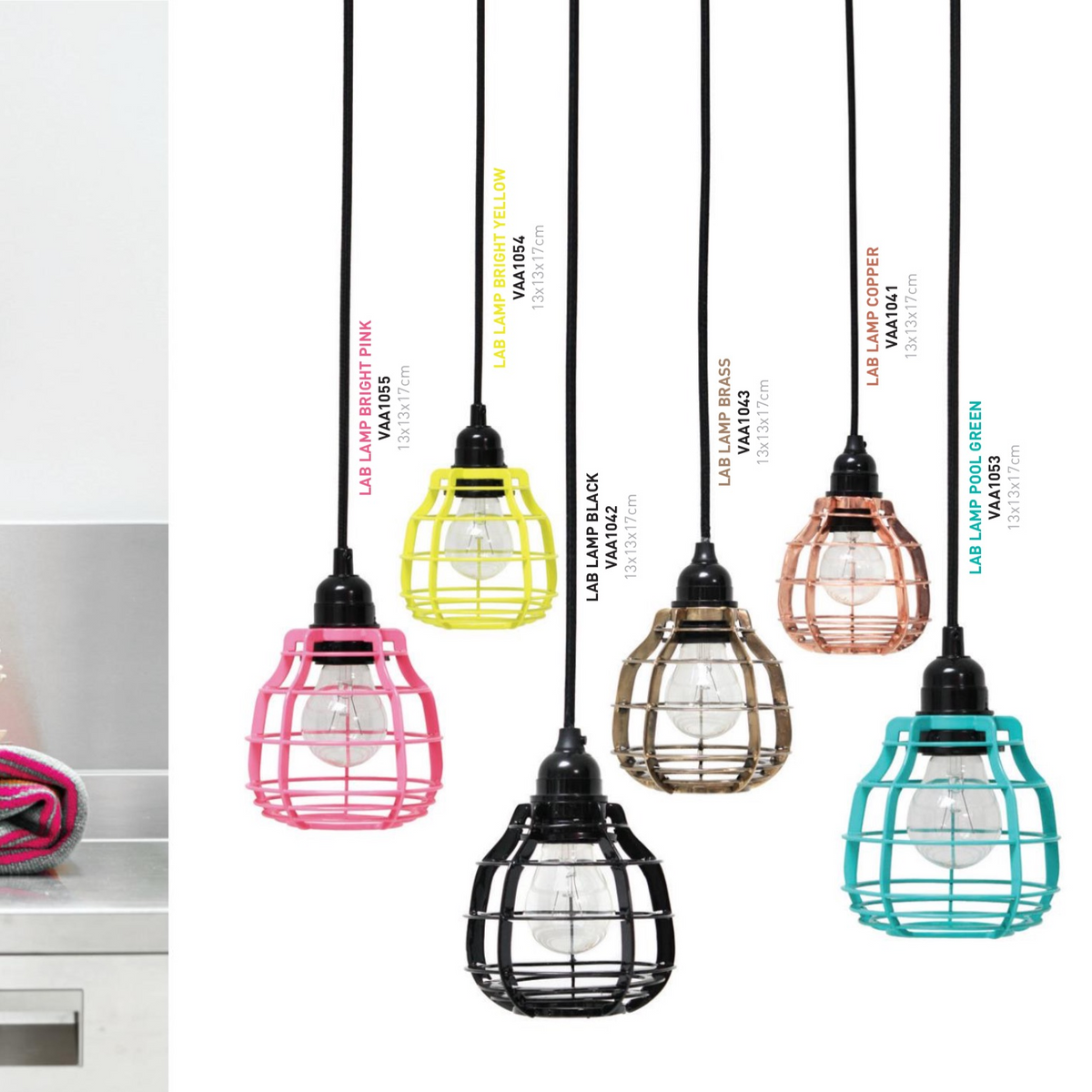 variation of colors available for pendant lights