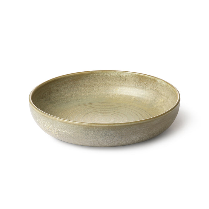 Chef ceramics - rustic deep plate green/grey
