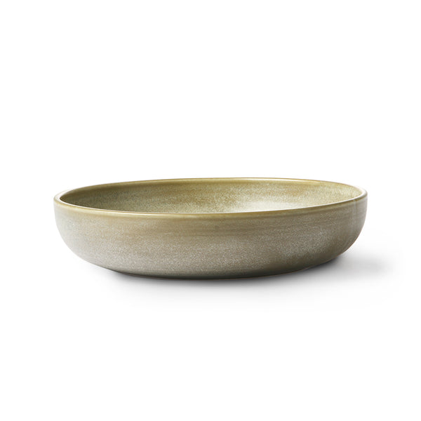 Chef ceramics - rustic deep plate green/grey