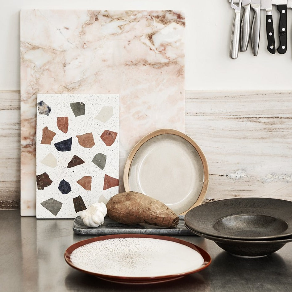 HKliving USA ACE6844 Home chef ceramics rustic black deep pasta