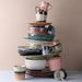 stack of new ceramics in pastelcolors