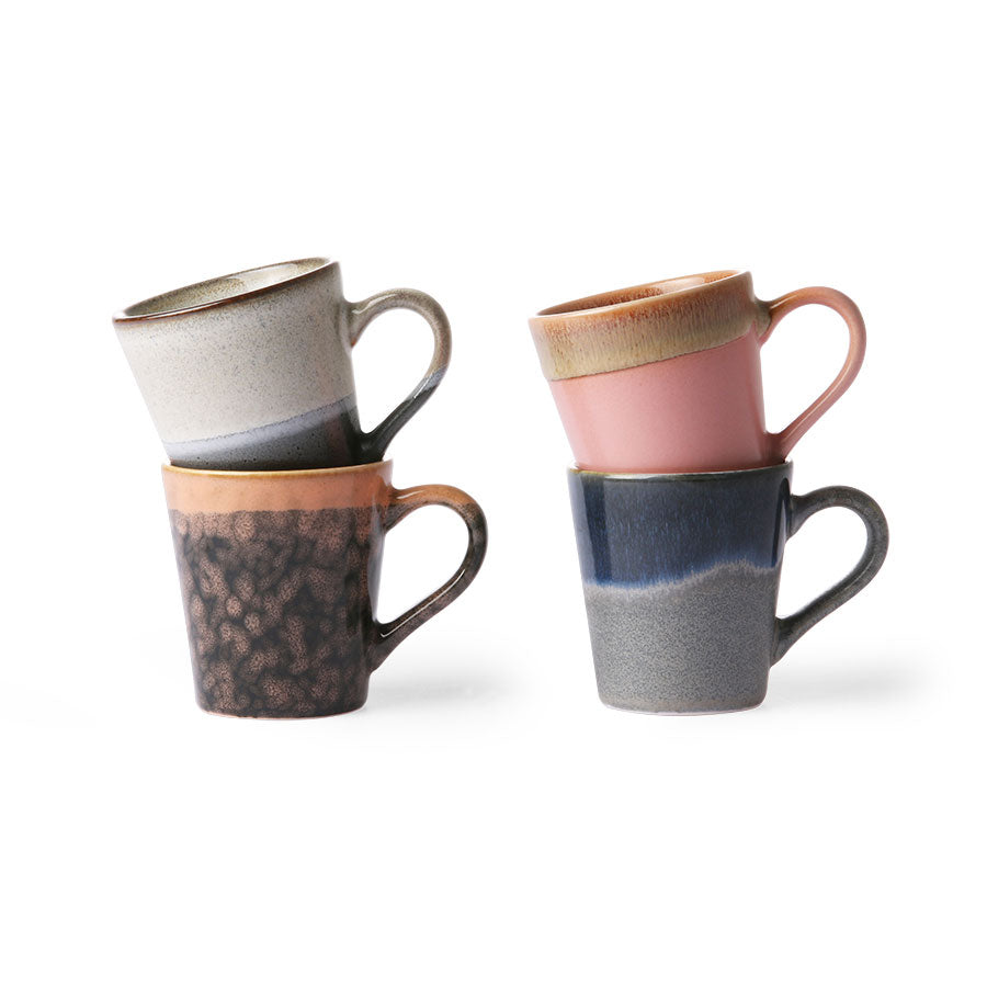 Ceramic Espresso Mugs Set of Four 4 Stoneware Espresso Cups 