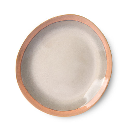 organic shaped side plate in earth tones