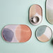 oval shaped plate in pastel colors