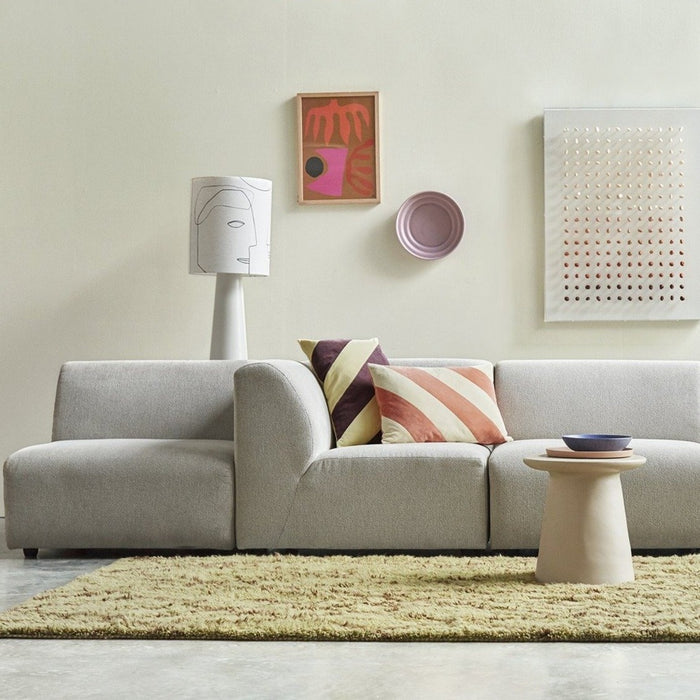 contemporary lounge sofa with table lamp