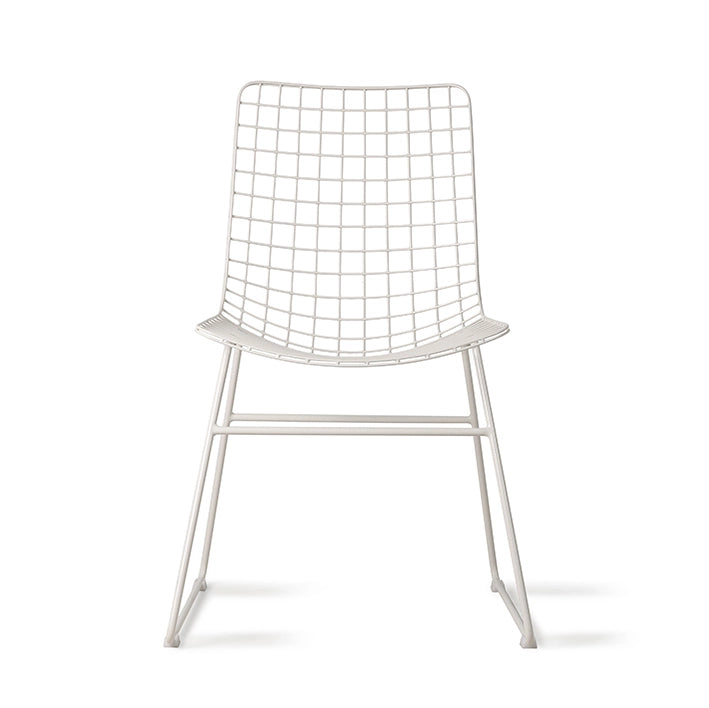 white metal dining chair