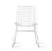 white metal dining chair