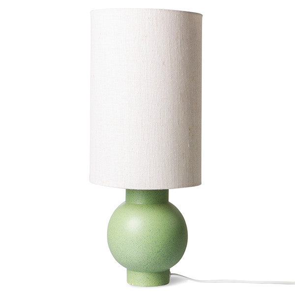 Pistachio green table lamp with linen shade