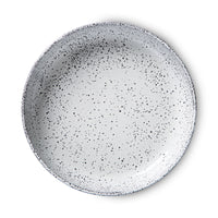 round stoneware speckled deep plate 