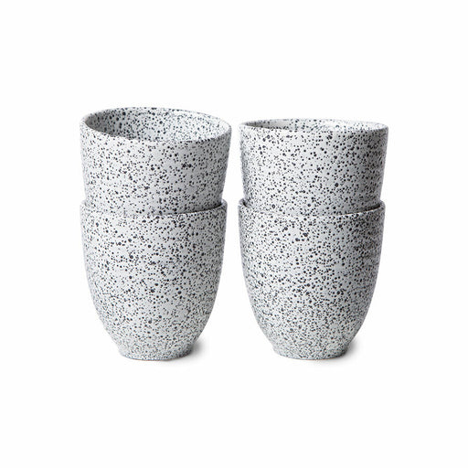 white speckled stoneware tumbler mugs