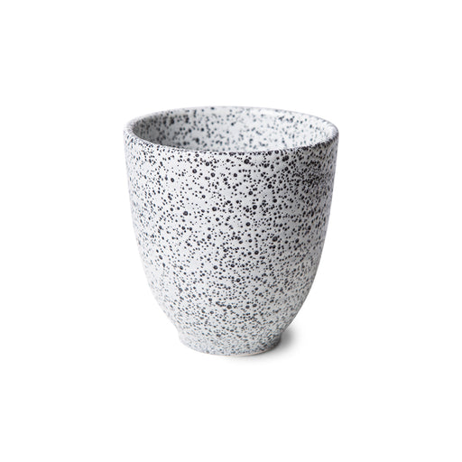 white speckled stoneware tumbler mug