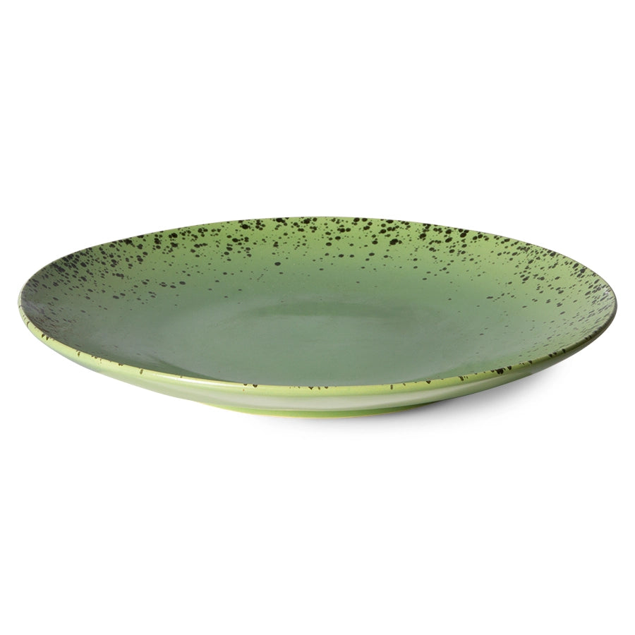 stoneware green dinner plate kiwi