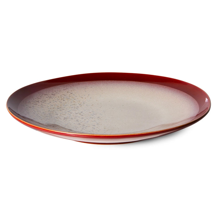 stoneware round dinner plate cherry and cream