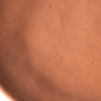 detail of colored side plate with a terra undertone