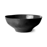 organic shaped black porcelain bowl