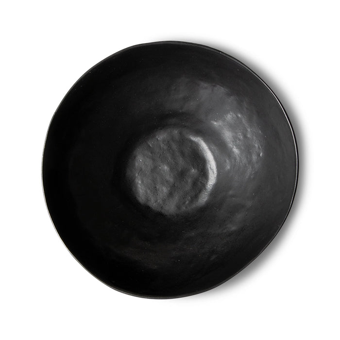 organic shaped black porcelain bowl