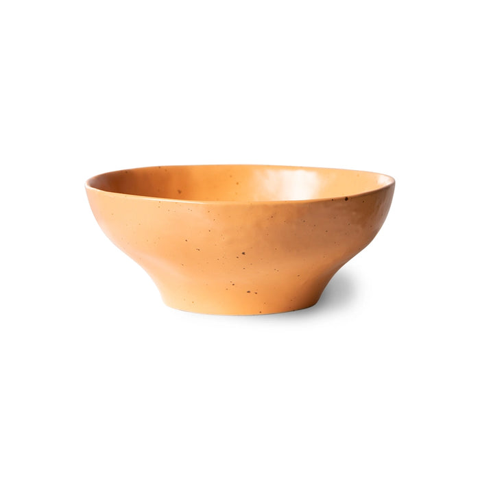 organic shaped, orange porcelain bowl