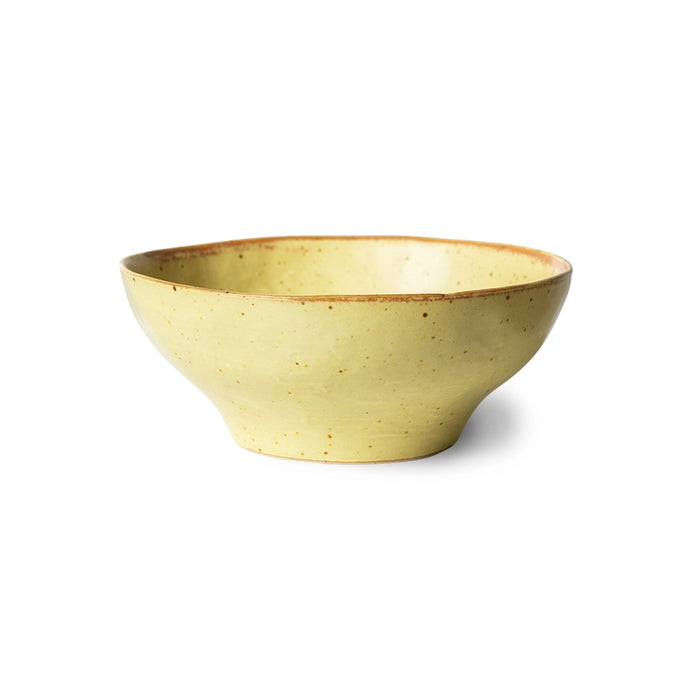 organic shaped, yellow porcelain bowl