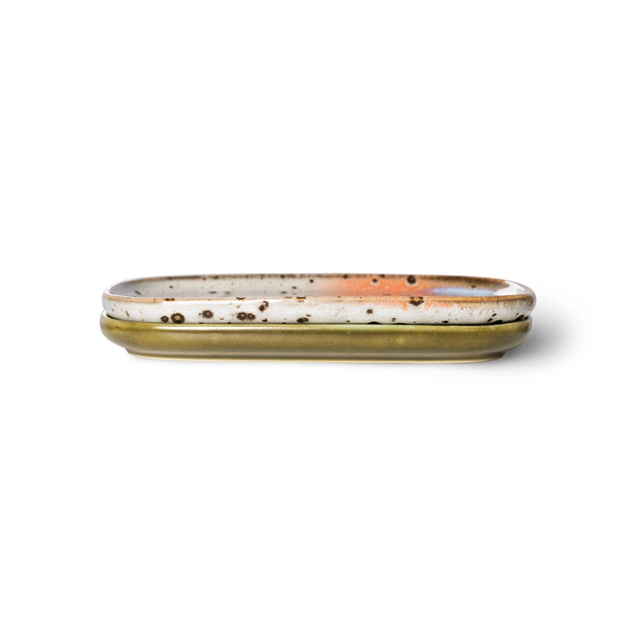 HKliving USA ACE7122 70's ceramics small trays Aries set of