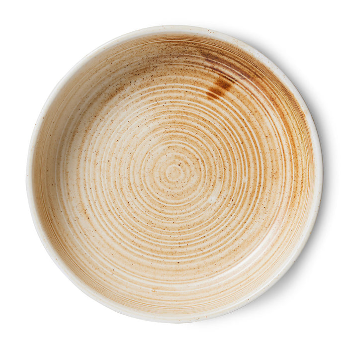 rustic brown and cream deep porcelain plate 