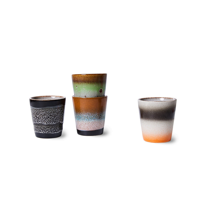 4 retro design ristretto cups