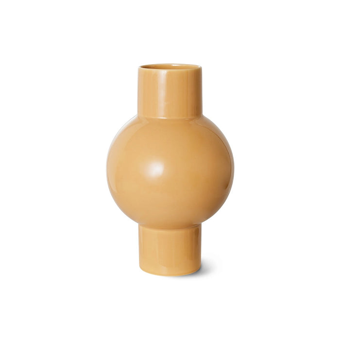 cappuccino brown colored round flower vase