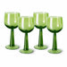 4 tall stem lime green colored wine glasses