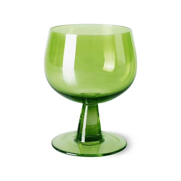 low stem lime green wine glass