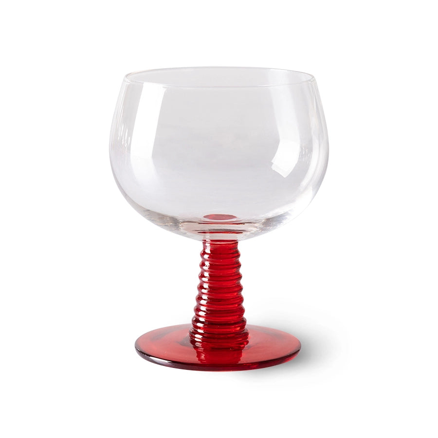 Hkliving Usa Agl4479 Swirl Retro Wine Glass Red Low Stem Set Of 4