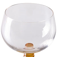 retro style wine glass with ochre colored low stem