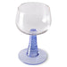 retro style wine glass with a blue colored stem