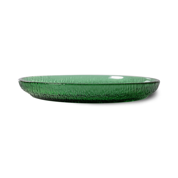 green colored plate made from glass
