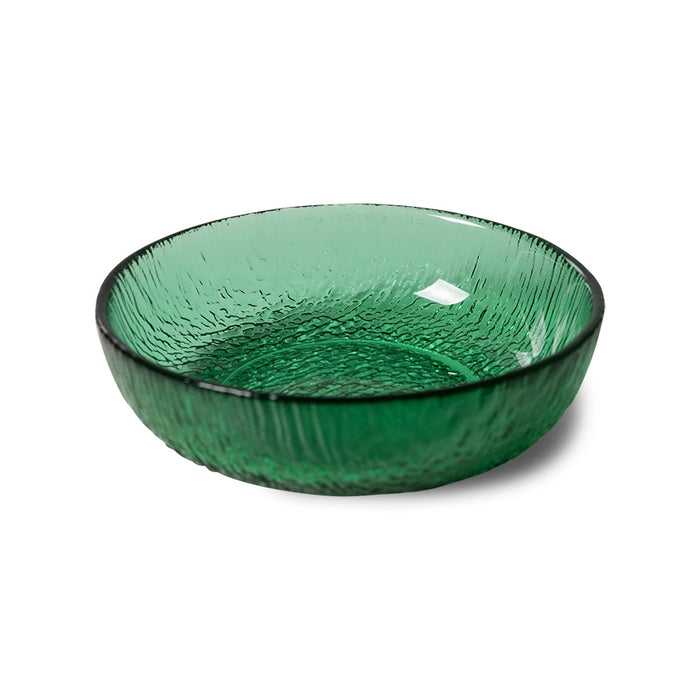 dessert bowl made from green glass