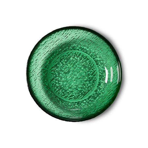 dessert bowl made from green glass