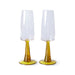 champagne glasses with ochre colored stem