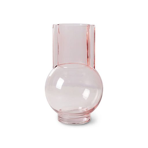 small  pink glass vase 