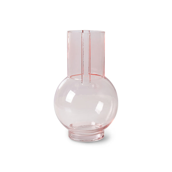 small  pink glass vase 