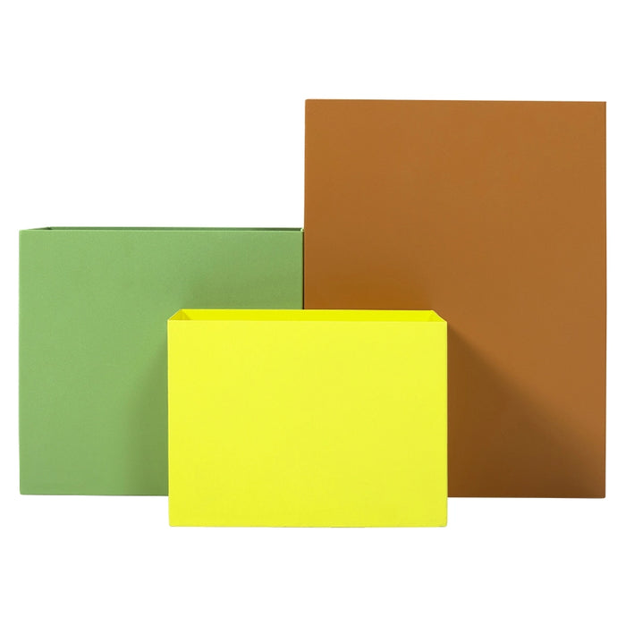 set of 3 colorful storage boxes