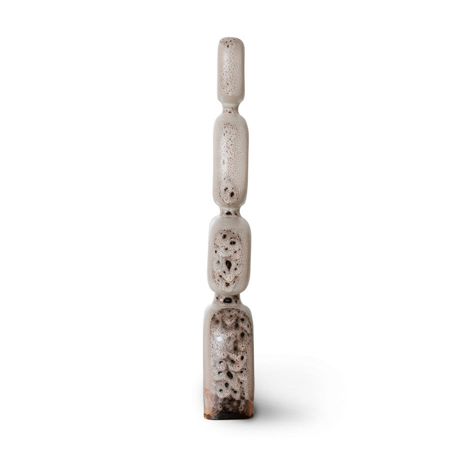 stoneware sculpture with reactive glaze finish