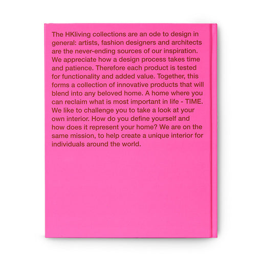 back of hardcover pink coffee table book
