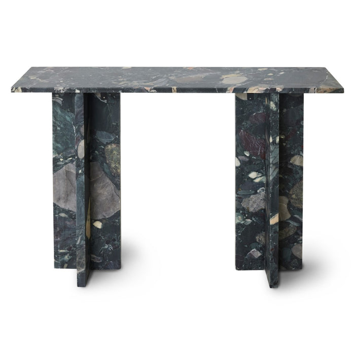 dark toned natural marble console table