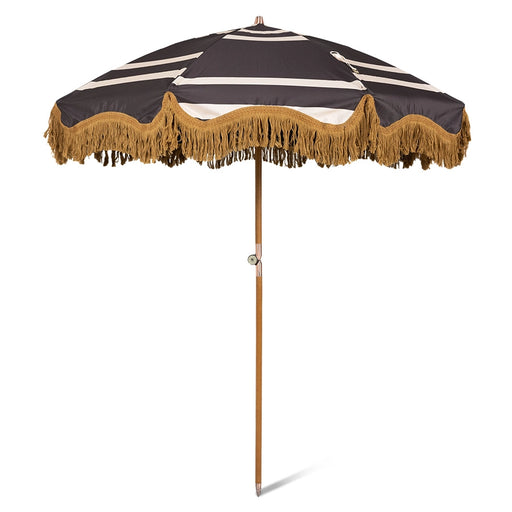 beige brown and golden retro beach parasol